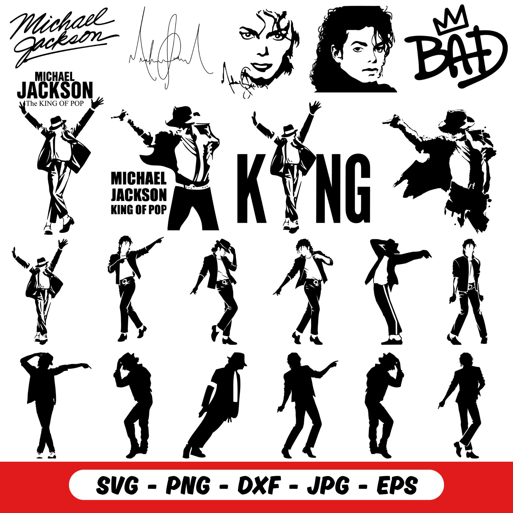50+ Michael Jackson King of Pop Svg Png Design, Halftone MJ