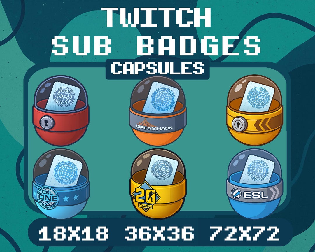 CSGO Capsule Twitch Emote Pack | ESL, Dreamhack, Gold Capsule | 112x112 ...