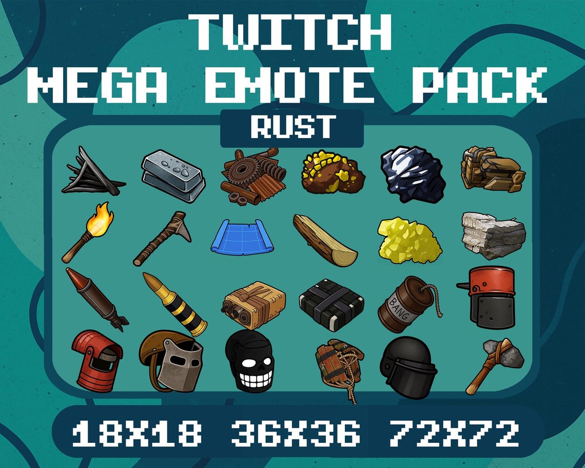 Rust Twitch Emote Mega Pack | 20+ Custom Rust Emotes for Streamers ...
