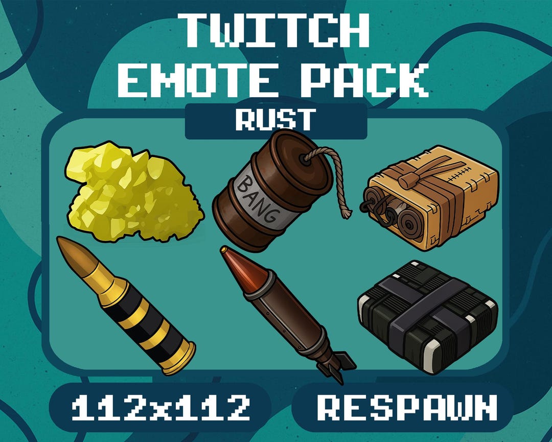 Rust Twitch Emote Pack – Rust Game Boom Raid Icons, Gamer Emotes for ...