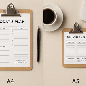 Daily Planner Printable | Minimalist To-Do List Template | A4 & A5 PDF Digital Download