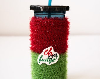 A Christmas Tale Oh Fudge Fuzzy Coffee Cup Cozy - Cold Cup Holiday Cozie - Ready to Ship