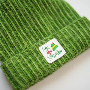 Elf Inspired Green Fuzzy Luxury Beanie - Son of a Nutracker Winter Hat - Ready to Ship