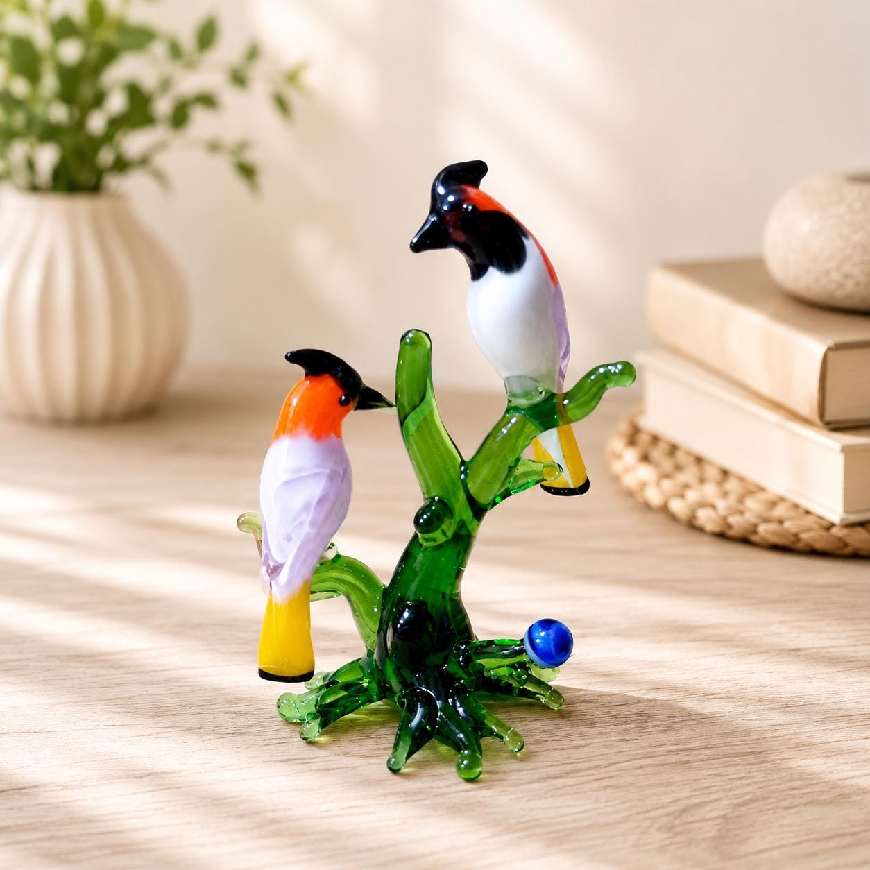 Murano Glass Birds in Trees - Etsy