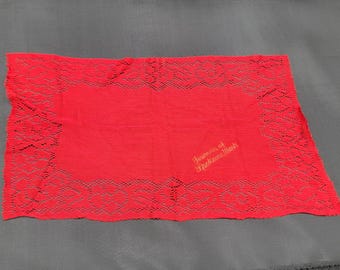 Vintage Souvenir von Spokane Wash Rote Spitze Deckchen Washington State Reise Erinnerungsstücke