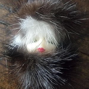 Real Mink Vintage Cameo Style Brooch