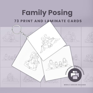 Family photography posing book guide, printable photographer pose cards, poses cheat sheet, Digital Download