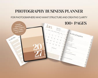 Photography Business Planner 2027 Canva Template Digital Planner for Photographers simple workflow organisation system
