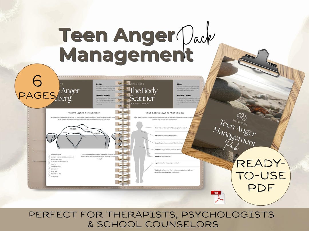 Anger Management Therapy for Teens: Emotional Regulation Pack | Digital ...