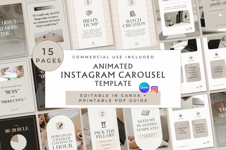 Instagram Carousel Template Canva - Animated Seemless Editable ...
