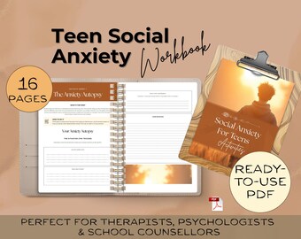 Social Anxiety for Teens Activities PDF - Coping Skills Worksheets • Digital Download