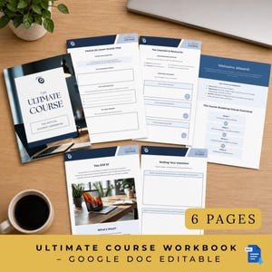 Course Workbook Google Doc Template - Editable Course Planner for Creators and Students (Instant Download)