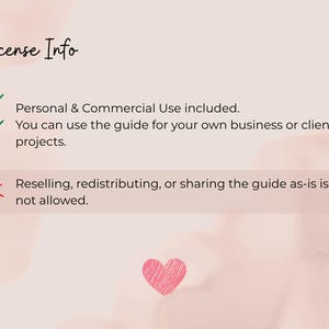 License information slide — showing rules for personal and commercial use of the Love Language Activity workbook.