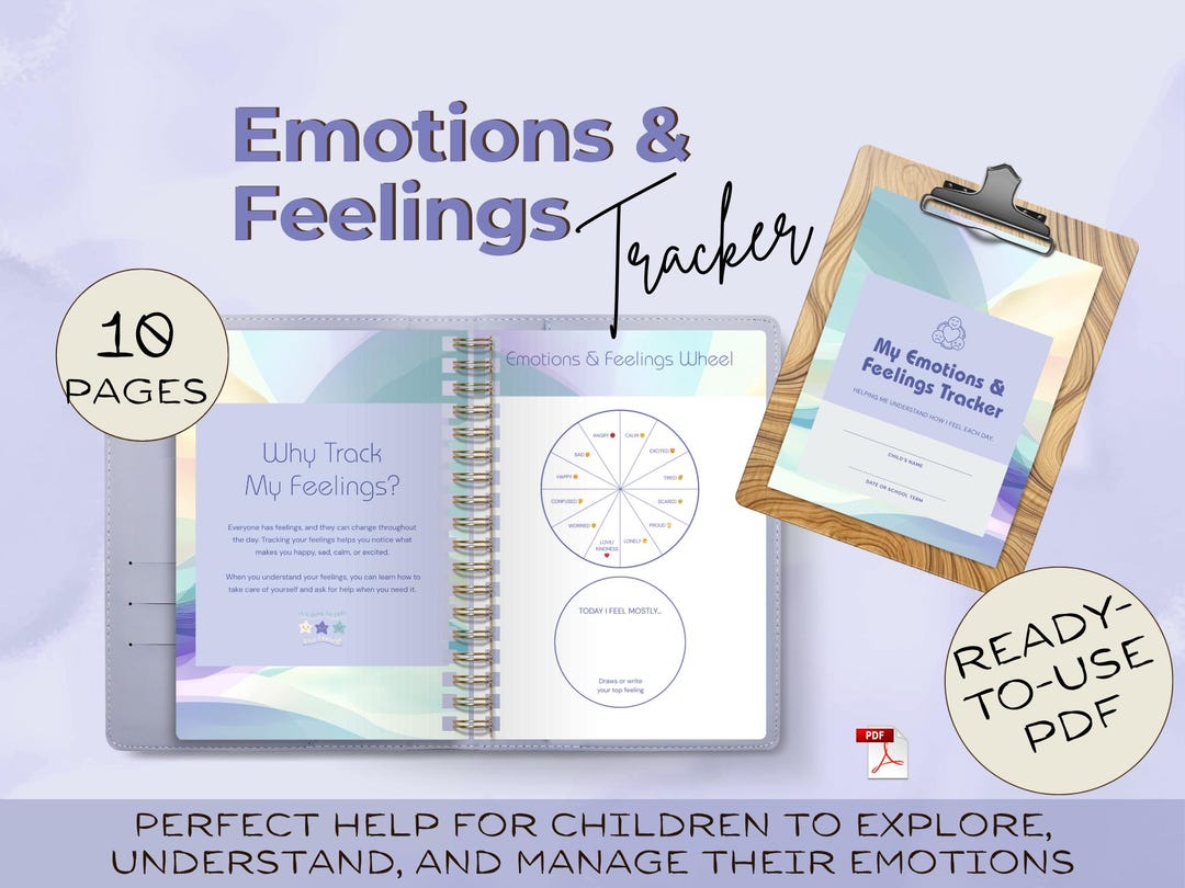 Emotion Logging Kids Emotion Tracker: Feelings Regulation Workbookself-care Tools ...