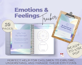 Kids Emotion Tracker: Arbeitsbuch zur GefühlsregulationSelf-Care-Tools • Digitales Stimmungs-Tagebuch (druckbares PDF)