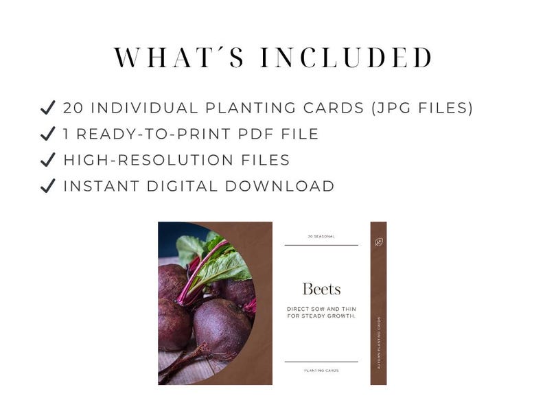 Seasonal Planting Cards - Printable Garden Planning Guide (instant ...