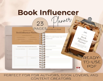 Book Influencer Planner – Social Media Content  |  Digital Download (PDF)