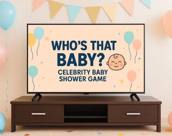 Celebrity Baby Shower Game: Interactive PowerPoint & Video (Digital Download)