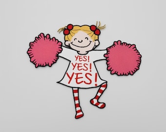 Cheerleader Iron-On Patch – Large Embroidered Appliqué for Jackets