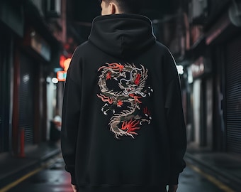 Red Dragon Embroidered Iron-On Patch – Biker Vest Jacket Back Patch