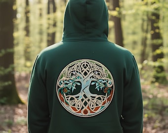 Celtic Tree of Life Embroidered Design – Iron-On Back Embroidery for Jacket or Vest