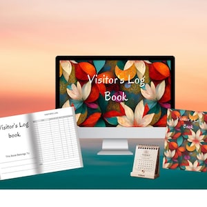 2026 Visitor Log Book Business Reception Sign-In Digital Download
