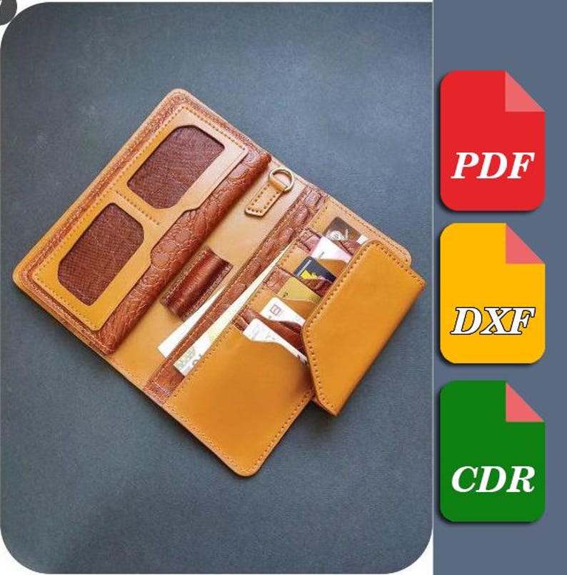 Long Wallet Pdf ,dxf Pattern , Template - Etsy