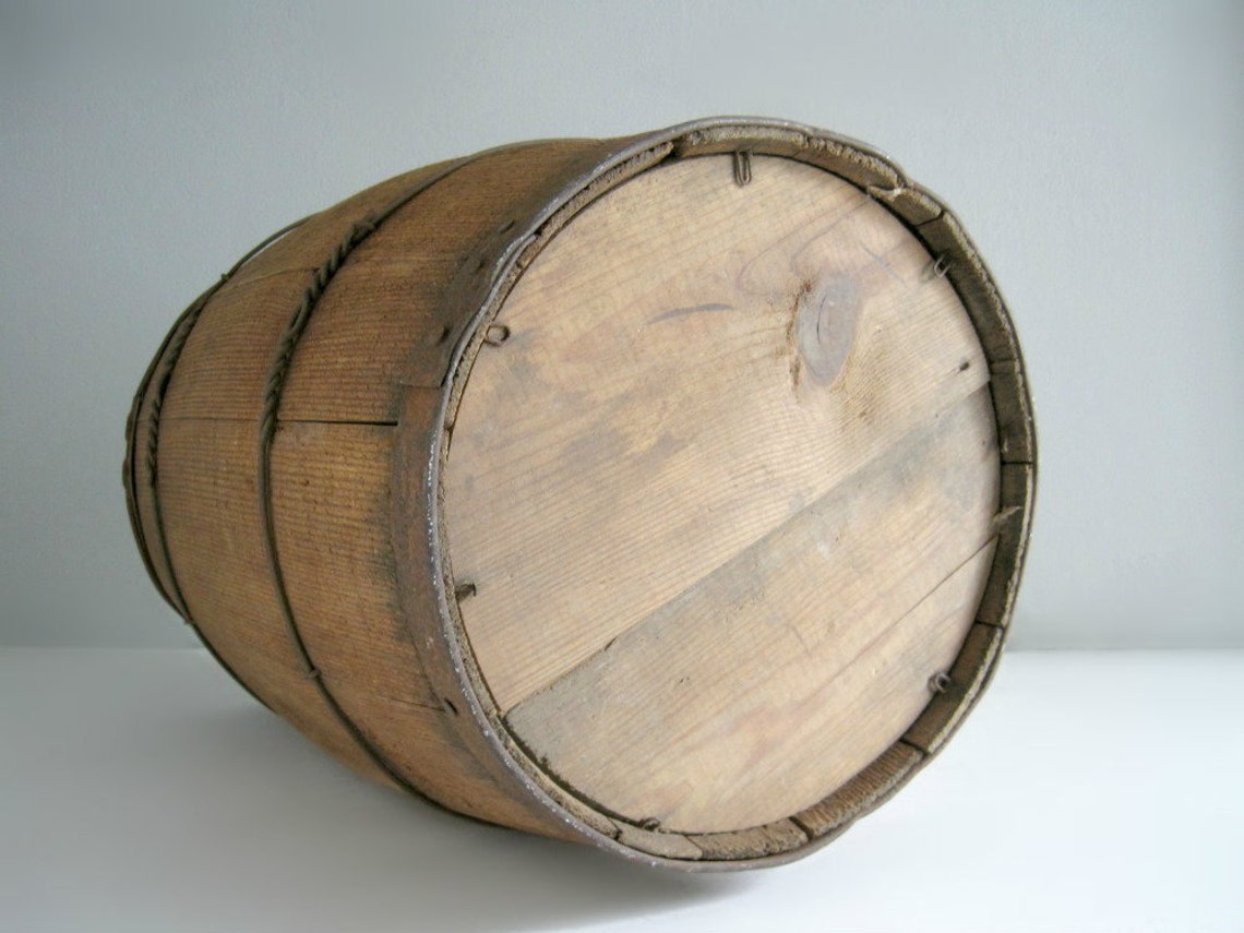 Vintage Wood Nail Keg Barrel Rustic Decor Etsy