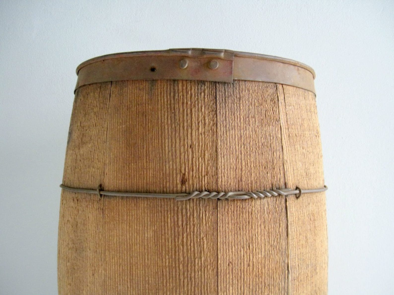 Vintage Wood Nail Keg Barrel Rustic Decor Etsy