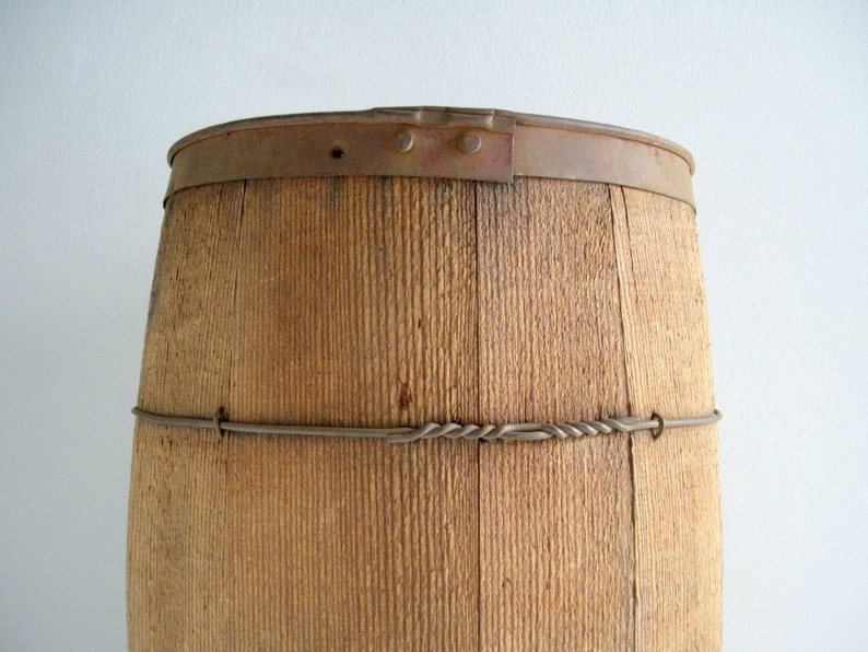 Vintage Wood Nail Keg Barrel Rustic Decor Etsy