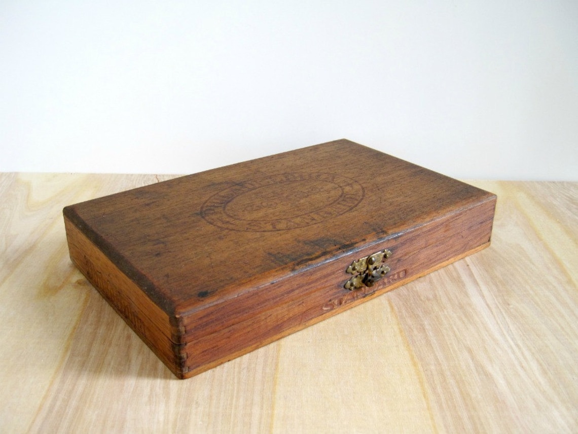 Vintage Wood Cigar Box Philadelphia Standard Etsy
