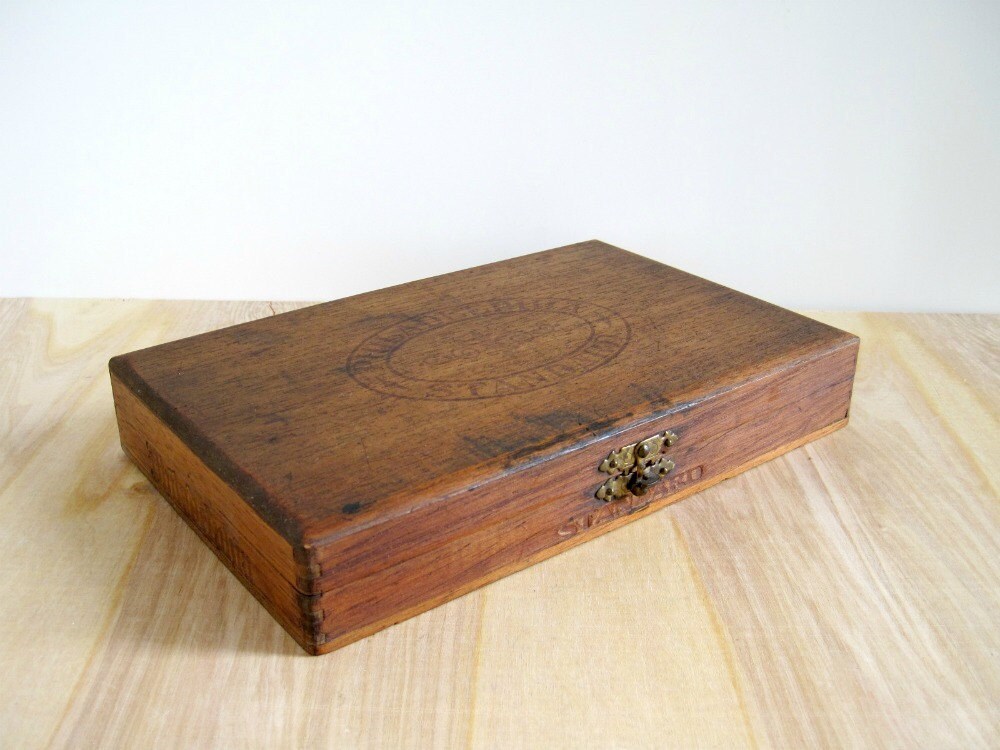 Vintage Wood Cigar Box Philadelphia Standard Etsy