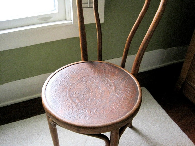 Antique Oak Bentwood Chair Fischel Astra Style Etsy