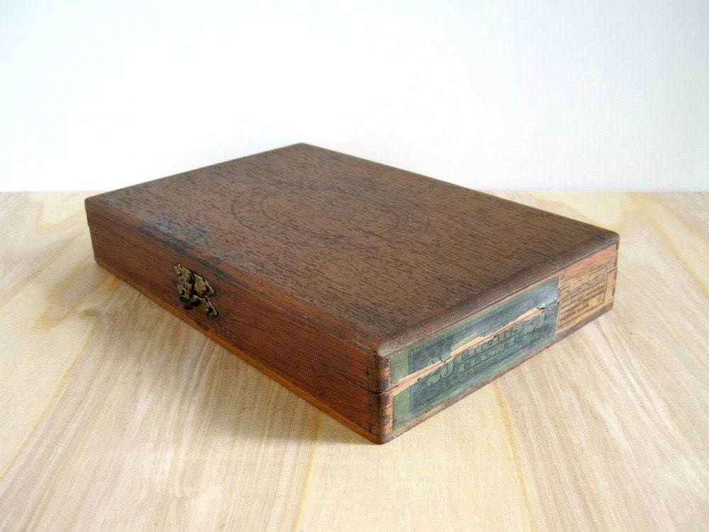Vintage Wood Cigar Box Philadelphia Standard Etsy