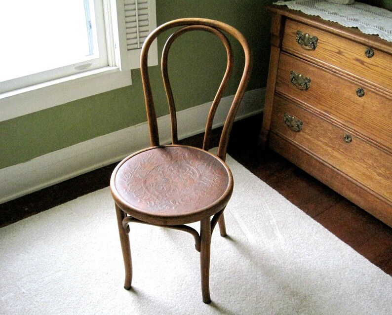 Antique Oak Bentwood Chair Fischel Astra Style Etsy