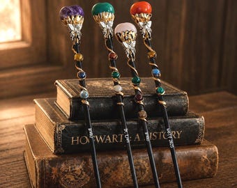 Personalized Witch's Wand With Name, Personalized Crystal Wizard Wands, Crystal Cosplay Prop, Gifts for Kids