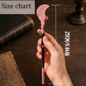 Moon Crystal Wand, Custom Pink Crystal Wand with Name, Cosplay Gift, Wizard's Gift image 12
