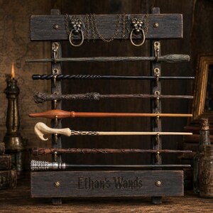 Wooden Magical Wand Holder, Custom Wand Display Stand, 2-13 Wands Holder, Harry Fans Gift