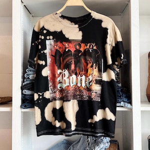 Bone Thungs N Harmony T-Shirt | Size L | 00s Y2K Shirt Bleached Dyed Black