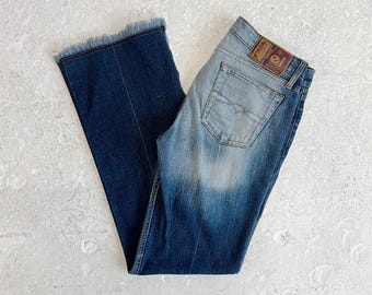 Vintage l. e. i. Low Rise Flare Split Hem Jeans Size M Medium Cotton 90s Y2K 00s Pants 28 29 lei