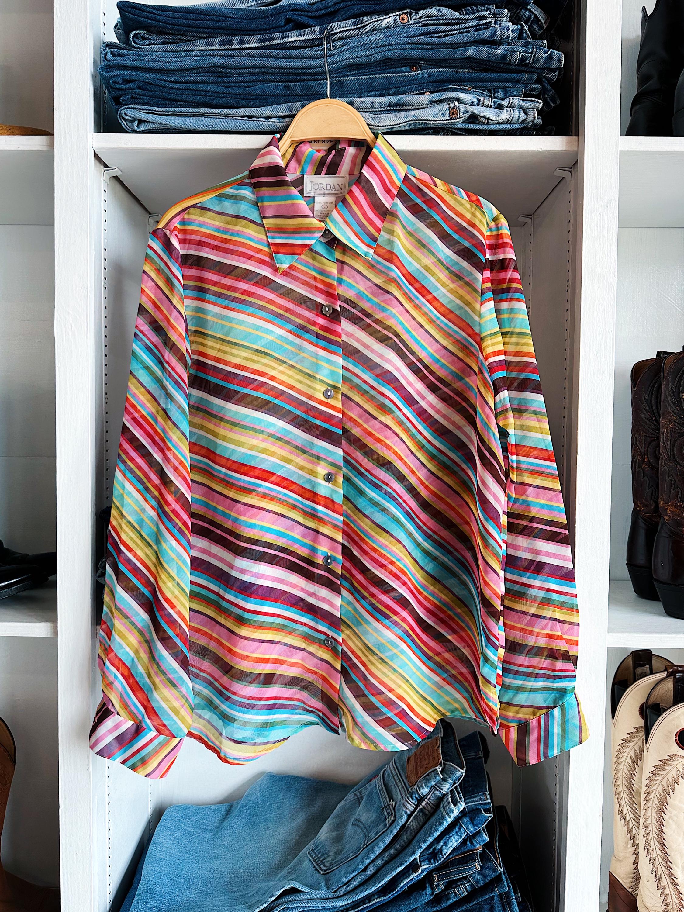 カットソー(長袖/七分) CLANE  COLOR LINE SHEER LONG SLEEVE TOPS CLANE（クラネ）の「COLOR LINE SHEER LONG SLEEVE TOPS（シャツ