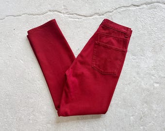 Vintage Banana Republic Womens Red Jeans High Rise Tapered Leg Size 27 x 30 90s X Small Small 26