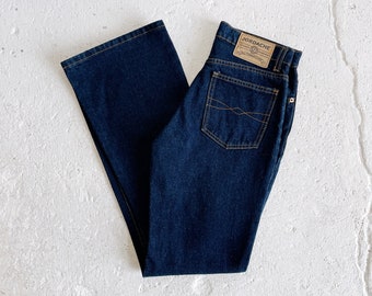 Vintage Jordache Bootcut Jeans Size 29 x 31 Dark Wash Mid Rise Flare Cotton Y2K 90s Womens Western Cowgirl Wrangler Small Medium