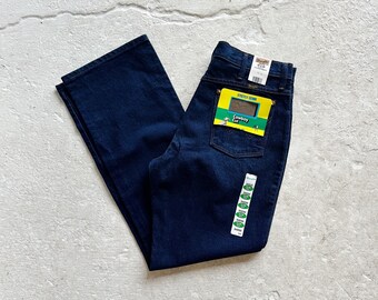 NOS Wrangler Mens Cowboy Cut Jeans Size 33 x 31 Slim Fit Boot Cut Dark Wash Vintage
