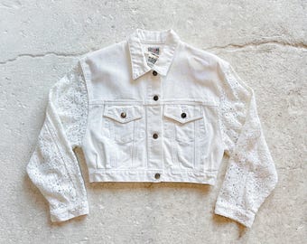 Vintage 90s 'plein Sud' White Frayed Denim Jacket - Etsy