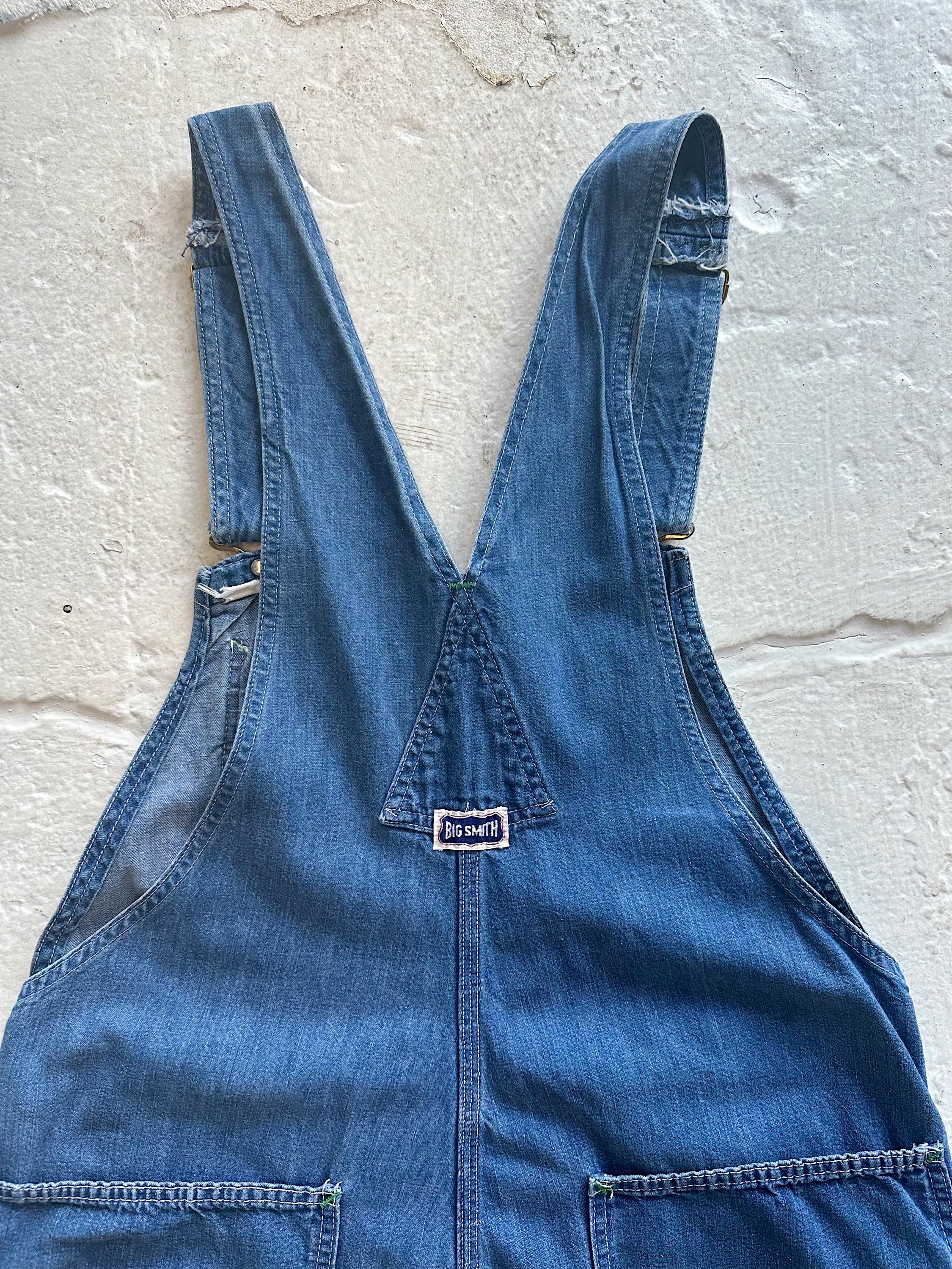 Vintage Big Smith Denim Overalls Size M Mens Womens Cropped