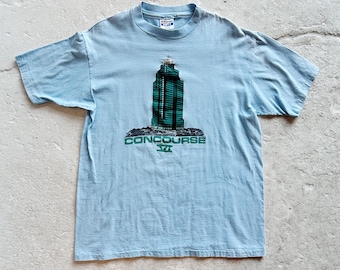 Camiseta gráfica vintage Concourse VI / Talla XL / Costura sencilla azul claro