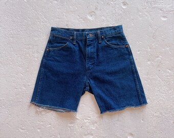 Vintage 90s Wrangler Cutoffs | Size 29 | Denim Shorts Jorts Mens Womens Dark Wash
