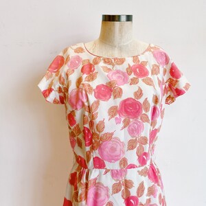 50s 60s Flair of Miami Floral Rose Sheath Dress Size Medium - Etsy