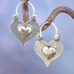 Heart Earrings - sterling silver hoops